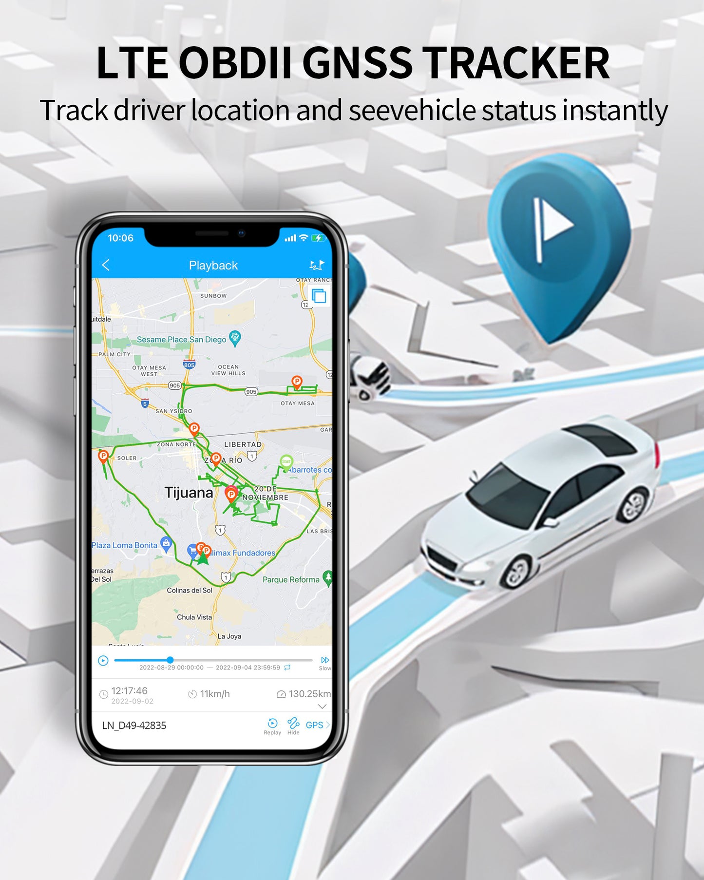 Traqueur GPS OBD II pour Camions, Taxis - OB22