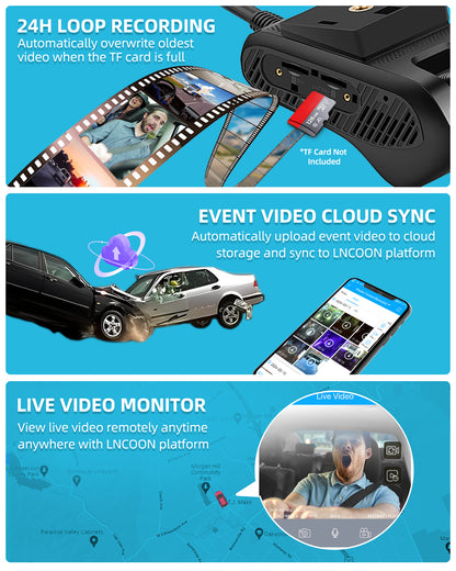 4G Dual Dashcam Driving Recorder with ADAS - JC261P LNCOON