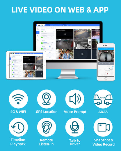 4G Dual Dashcam Driving Recorder with ADAS - JC261P LNCOON