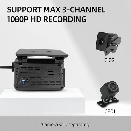 JC371 4G 3-Channel Dashcam Driving Recorder - with USB Camara and CE01 Waterproof Camera-Platform NOT Included