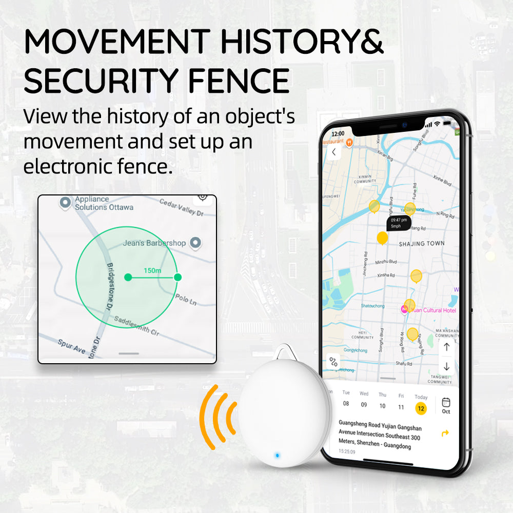 LNCOON PB704 GPS Tracker - 80dB Buzzer, 10-Month Battery, IP65 Waterproof, Tiny 12g Design | GPS Tracker Like Airtag for Pets, Keys, Cars & Valuables