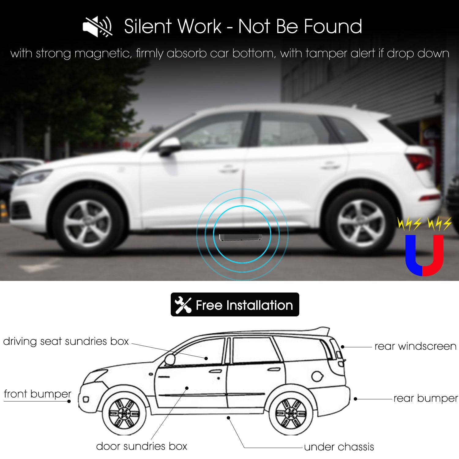 Magnetic GPS Tracker with 6000mAh Battery - AT1 LNCOON